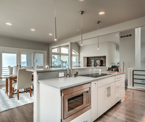 Kitchen island with cooktop and seating sale